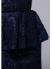 Navy Blue Lace Over Mother Of The Bride Dress 